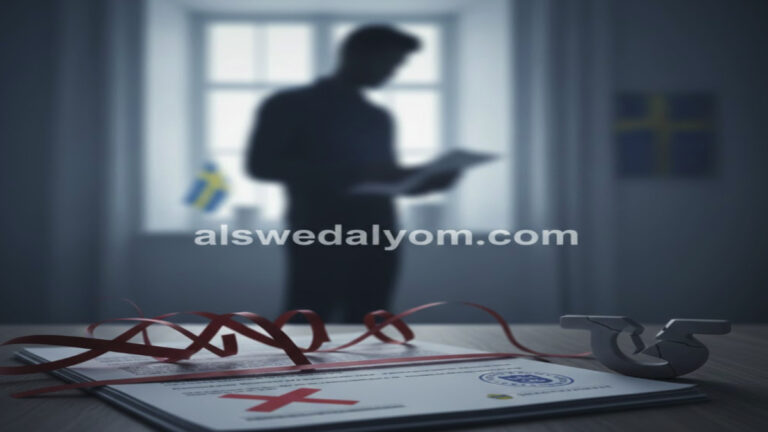 وثائق رسمية سويدية ترمز للترحيل بسبب أسلوب حياة غير نزيه.