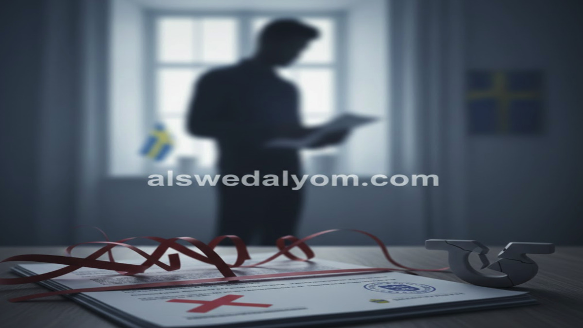 وثائق رسمية سويدية ترمز للترحيل بسبب أسلوب حياة غير نزيه.