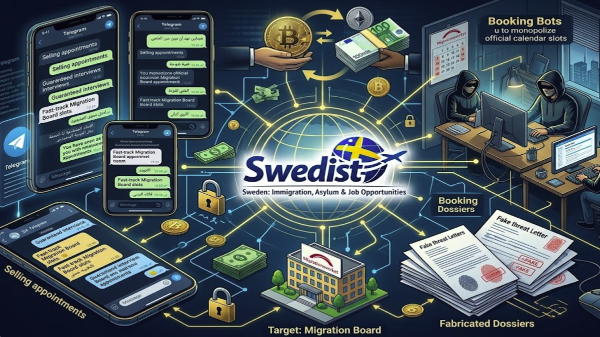 Swedist investigation uncovering the digital asylum mafia and Migrationsverket appointment fraud in Sweden