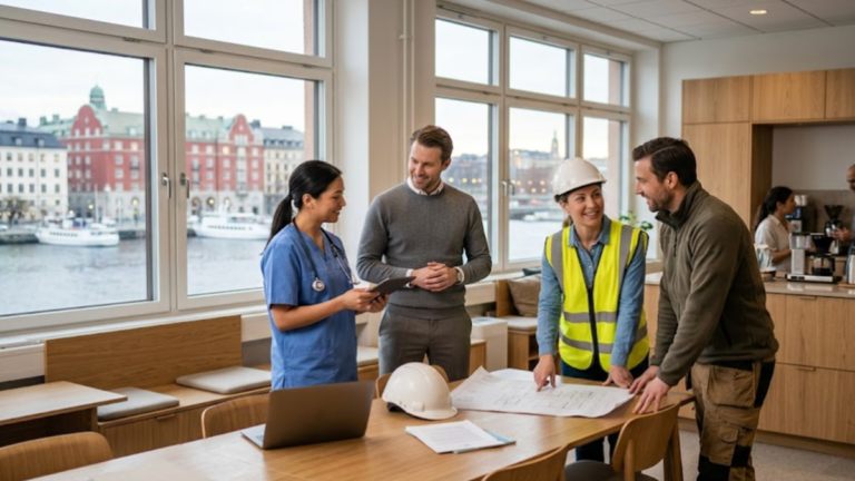 Sweden job salaries and wages in a modern Swedish workplace
