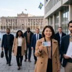 How to Get Permanent Residence in Sweden – immigrants in Stockholm near Swedish government buildings