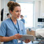 Nurse working in a Swedish hospital