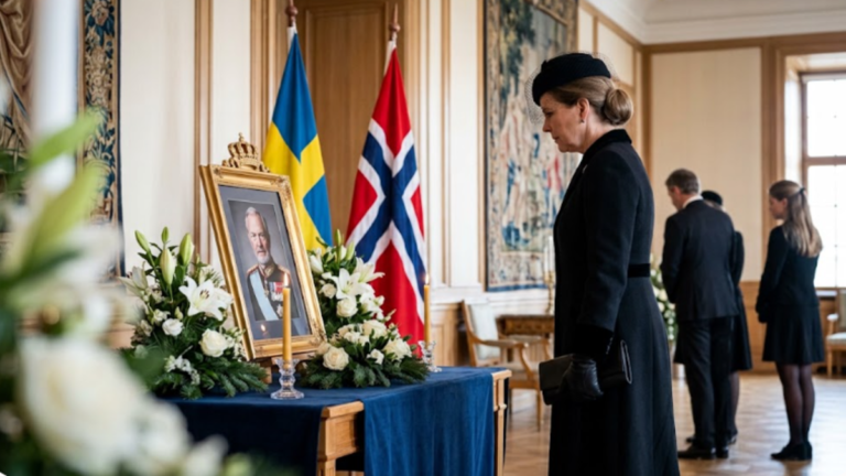 Princess Victoria pays tribute to King Harald of Norway