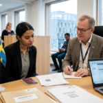 Sweden immigration interview with applicant and immigration officer