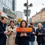 SE-Alert emergency warning system test in Stockholm, Sweden