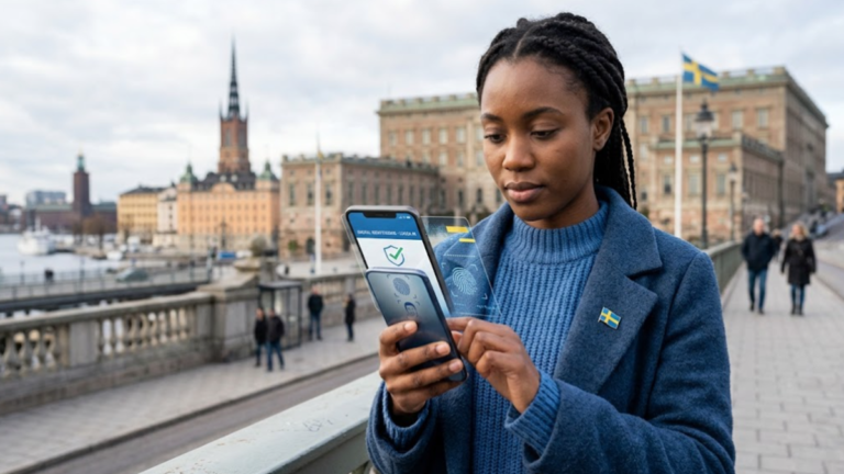 Sweden BankID for Newcomers using digital identification on a smartphone