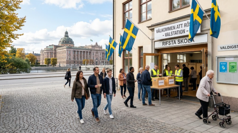 Sweden election polling station in Stockholm