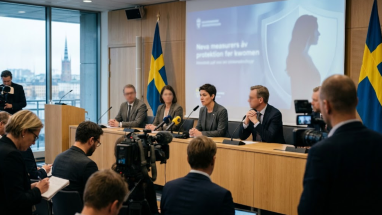 Swedish government press conference on measures against violence against women