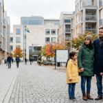 Family standing together in Sweden, illustrating the country's new family immigration rules.